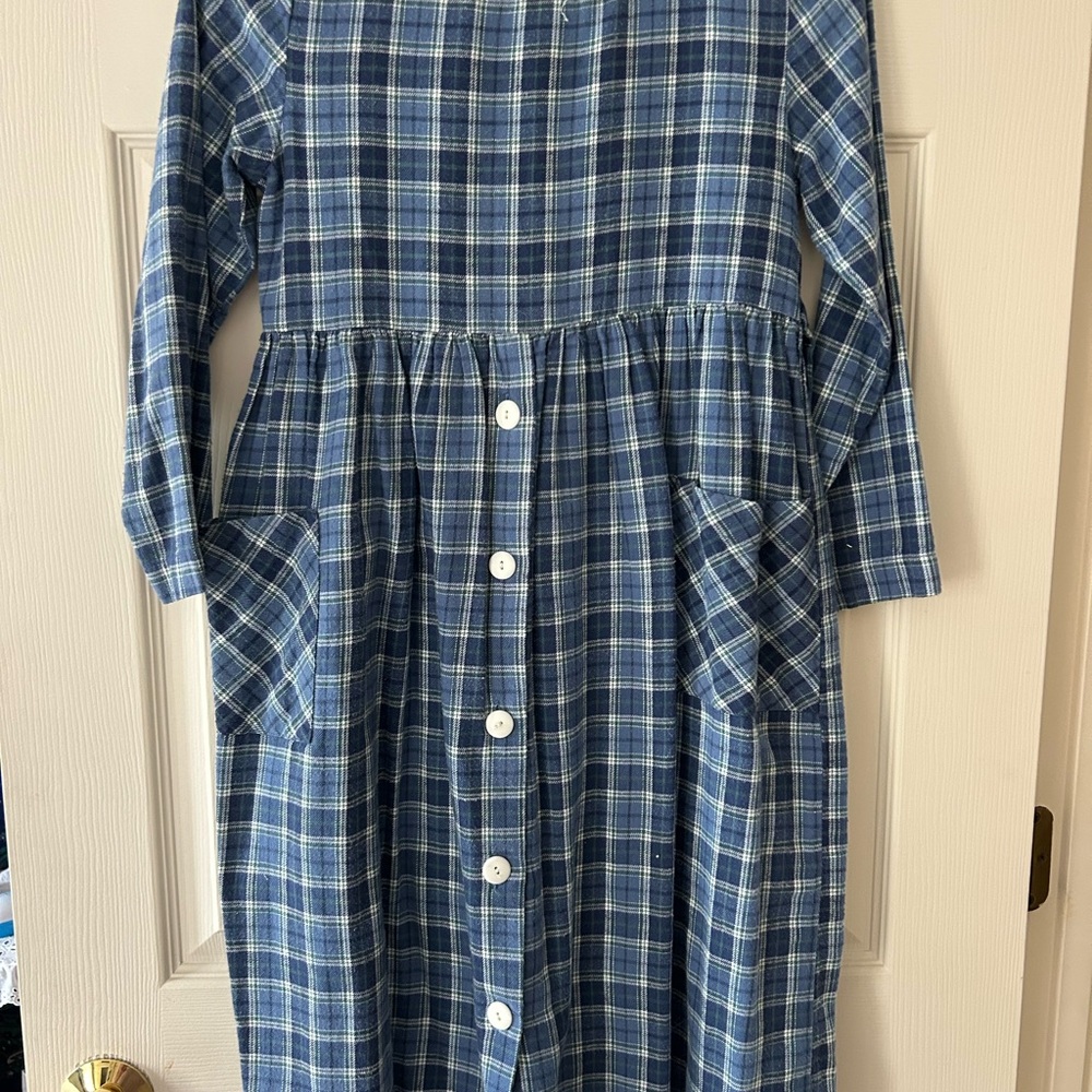 Stylish Blue Checkered Kids Dress